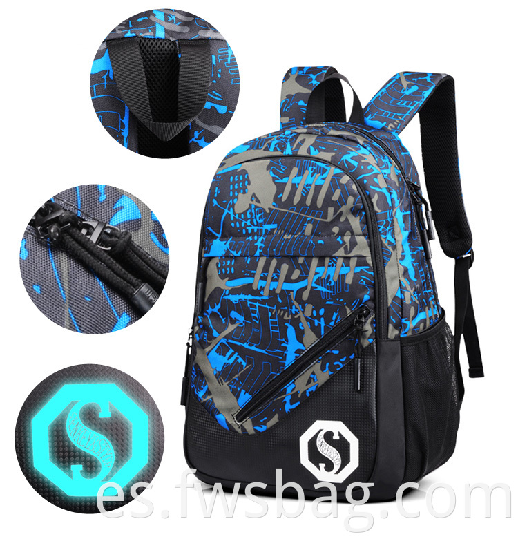 Classic College School Travel Computer Bag Anti Theft USB Laptop mochila Fit de 15.6 pulgadas laptop